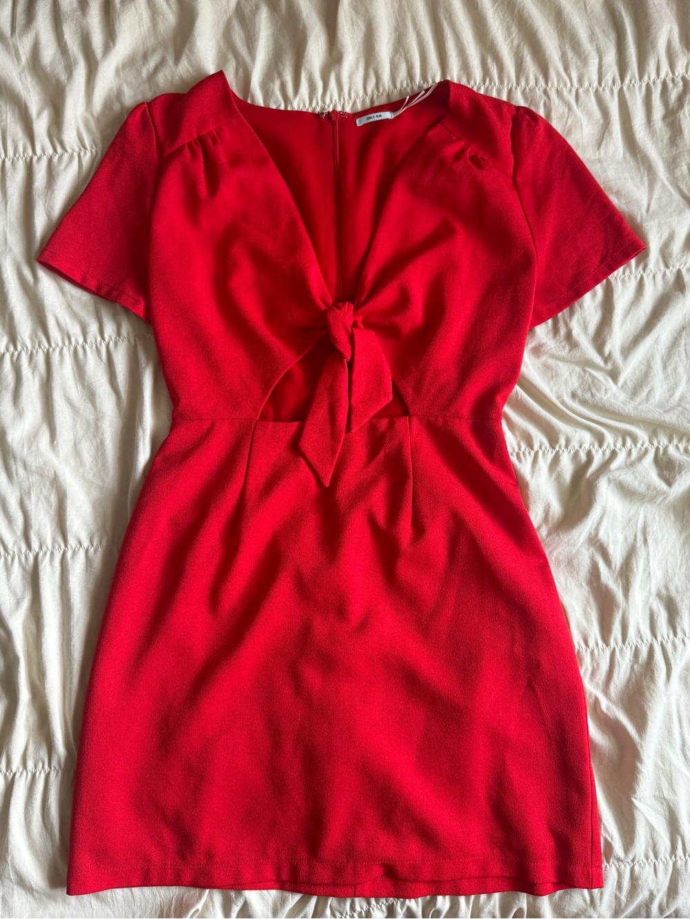 Kimchi Blue Red Tie-Front Mini Dress